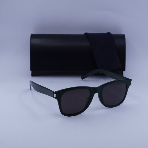 Saint Laurent SL 51 B SLIM 005 Square Sunglasses - Green/Black - Picture 3 of 9